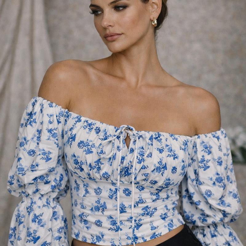 Ines Top - Blue/White