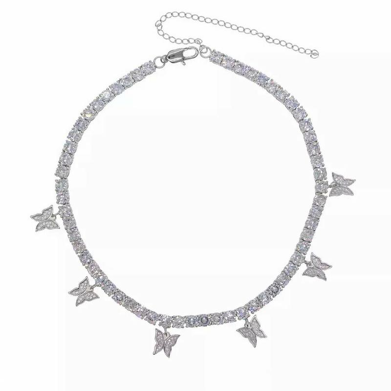 Multi Butterfly Bling Necklace