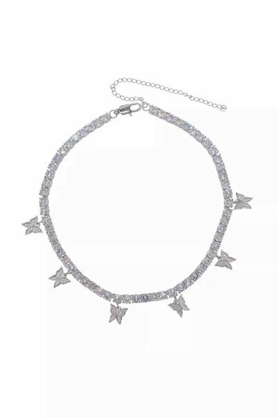 Multi Butterfly Bling Necklace