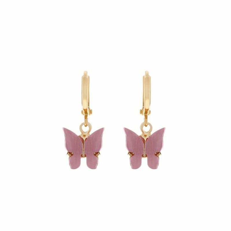 Butterfly Earrings - Dark Pink