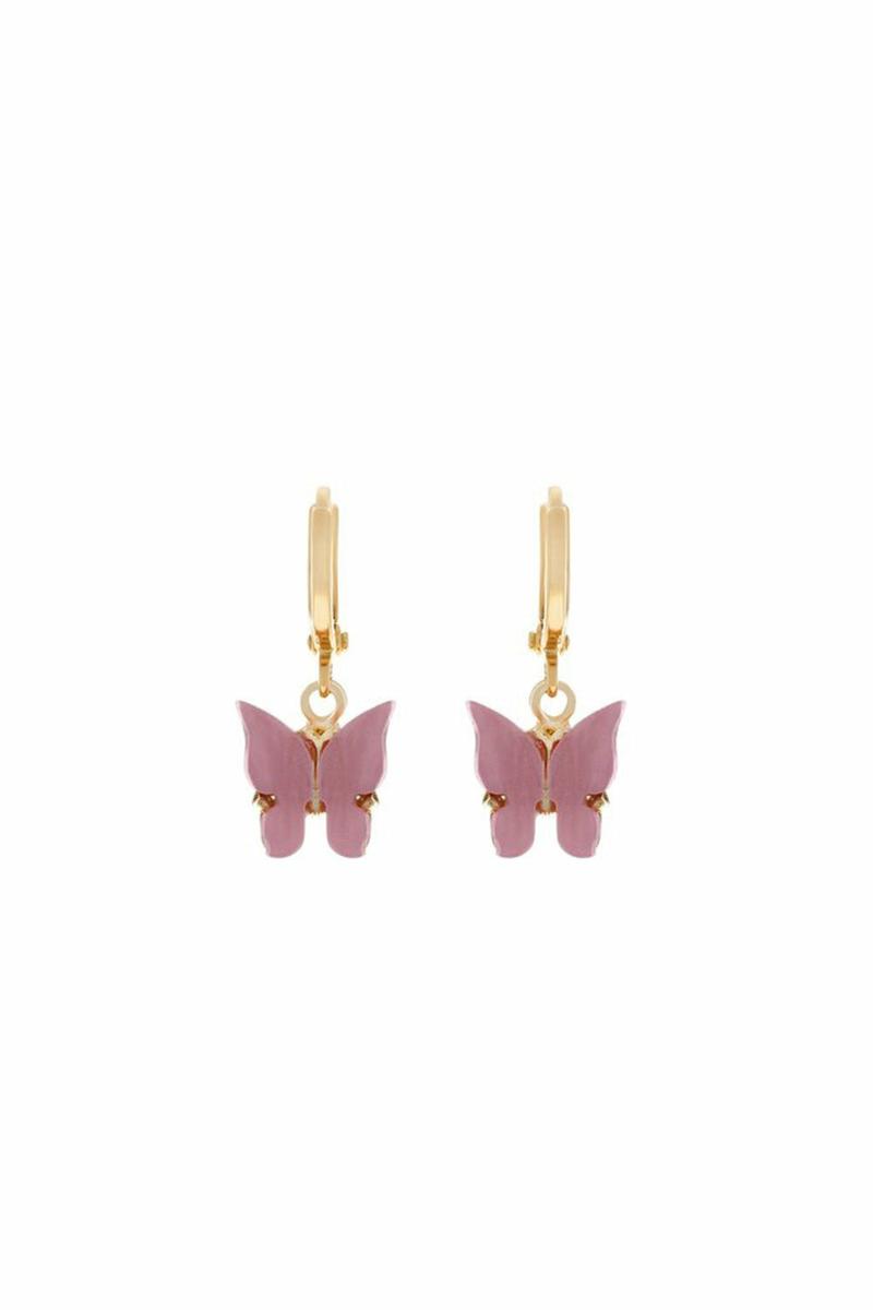Butterfly Earrings - Dark Pink