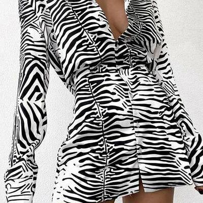 Zebra Shirt Dress