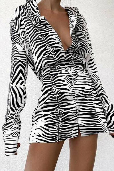 Zebra Shirt Dress