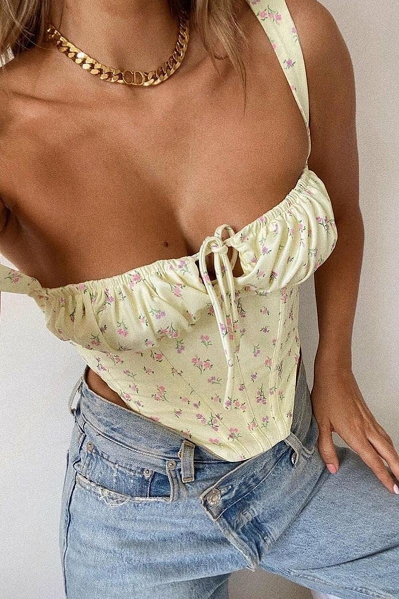 Floral Bustier - Yellow