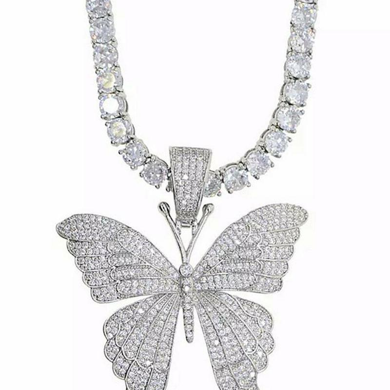 Single Butterfly Bling Necklace